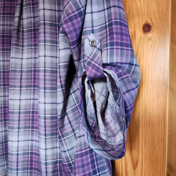 Torrid Harper Plaid Purple Women's Blouse, Size 1 - Picture 8 of 9